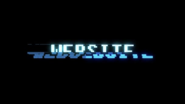 Retro videogame website wort text computer tv glitch störung lärm bildschirm animation nahtlose schleife neue qualität universal vintage motion dynamisch animierter hintergrund bunt freudig video m — Stockvideo