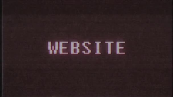 Retro videogame website wort text computer tv glitch störung lärm bildschirm animation nahtlose schleife neue qualität universal vintage motion dynamisch animierter hintergrund bunt freudig video m — Stockvideo