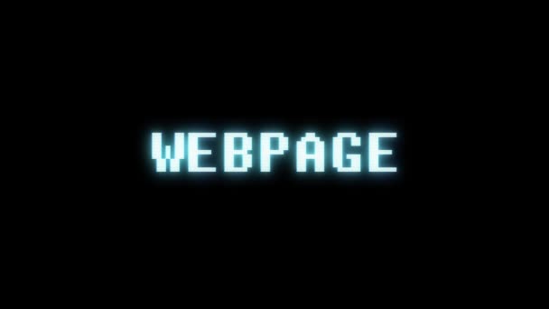 Retro videogame WEBPAGE word text computer tv glitch interference noise screen animation seamless loop New quality universal vintage motion dynamic animated background colorful joyful video m — Stock Video