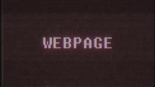 rétro jeu vidéo WEBPAGE mot texte ordinateur tv glitch interférence bruit écran animation boucle transparente Nouvelle qualité universel vintage mouvement dynamique animé fond coloré joyeux vidéo m 