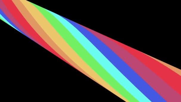 Colori tenui piatto tubo 3D arcobaleno caramelle senza soluzione di continuità loop astratto forma animazione diagonale sfondo nuova qualità universale movimento dinamico animato colorato gioioso video — Video Stock