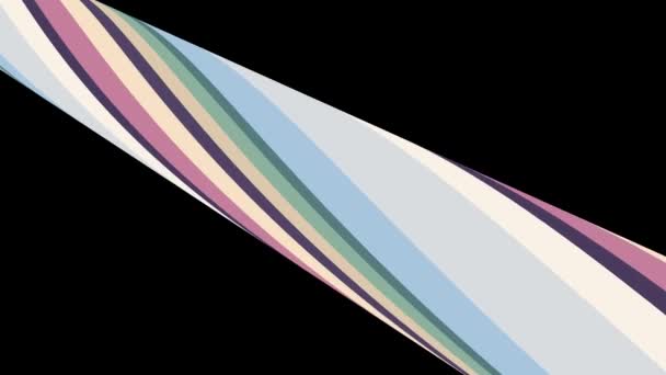 Colori tenui piatto tubo 3D arcobaleno caramelle senza soluzione di continuità loop astratto forma animazione diagonale sfondo nuova qualità universale movimento dinamico animato colorato gioioso video — Video Stock