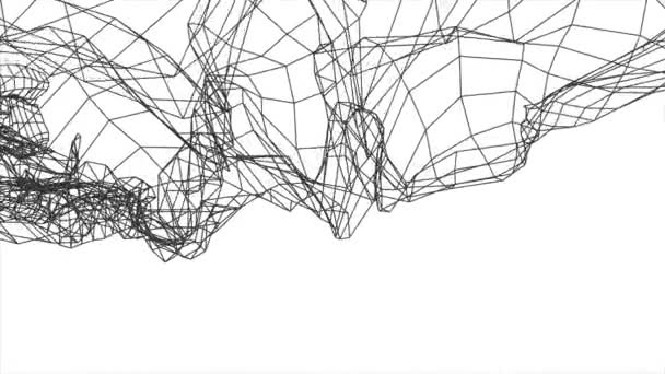 Cuadrícula red abstracto dibujo poligonal humo nube suave movimiento simulación movimiento gráficos animación fondo nueva calidad retro vintage estilo fresco bonito hermoso 4k video metraje — Vídeo de stock