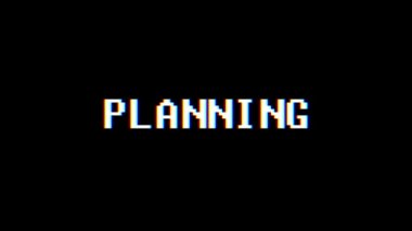 Retro videogame planlama kelime metin bilgisayar tv arıza parazit gürültü ekran animasyon sorunsuz döngü yeni kalite evrensel vintage hareket dinamik animasyonlu arka plan renkli neşeli video m