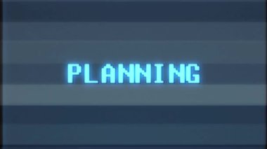 Retro videogame planlama kelime metin bilgisayar tv arıza parazit gürültü ekran animasyon sorunsuz döngü yeni kalite evrensel vintage hareket dinamik animasyonlu arka plan renkli neşeli video m