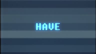 Retro video oyunu kelime metin bilgisayar tv arıza parazit gürültü ekran animasyon sorunsuz döngü yeni kalite evrensel vintage hareket dinamik animasyonlu arka plan renkli neşeli video m var