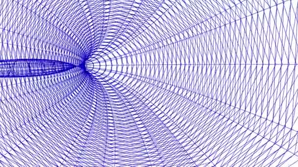 Grille net tunnel abstrait dessin polygonal doux mouvement boucle transparente mouvement graphiques animation arrière-plan nouvelle qualité rétro style vintage cool belle séquence vidéo 4k — Video