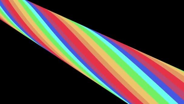 Doux couleurs plat 3D tube arc-en-ciel bonbons boucle sans couture forme abstraite animation diagonale arrière-plan nouvelle qualité mouvement universel dynamique animé coloré joyeuse vidéo — Video