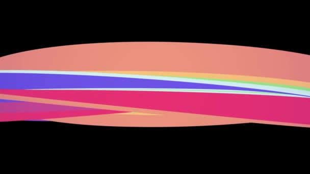 Cores suaves plana 3D curva arco-íris doce linha sem costura loop abstrato forma animação fundo nova qualidade movimento universal dinâmico animado colorido alegre vídeo footage — Vídeo de Stock