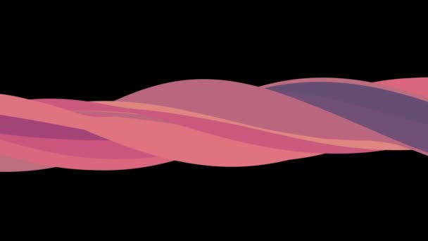 Мягкие цвета плоские 3D изогнутые конфеты линии бесшовный цикл абстрактной формы анимации фон новое качество универсальное движение динамические анимированные красочные радостные видео кадры — стоковое видео