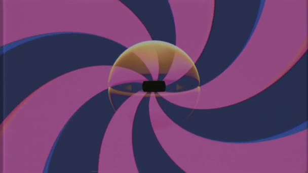 Rétro VHS TV oeil clignotant avec rotation couleur spirale boucle sans couture fond intro animation Nouvelle qualité universelle vintage dynamique animé coloré joyeux agréable cool vidéo — Video