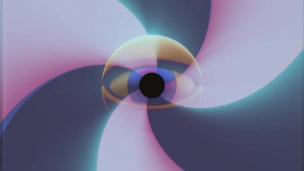 Retro VHS TV occhio con rotazione lucido colore spirale senza soluzione di continuità loop sfondo introduzione animazione Nuova qualità universale vintage dinamico animato colorato gioioso bel fresco video — Video Stock