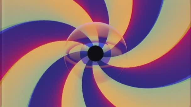 Retro Vhs Tv oko z obrotowym błyszczący kolor spirala pętli bezszwowe tło intro animacji nowe jakości uniwersalny dynamiczne animowane kolorowe radosny ładne fajne filmy retro — Wideo stockowe