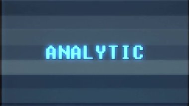 Retro videogame analitik kelime metin bilgisayar tv arıza parazit gürültü ekran animasyon sorunsuz döngü yeni kalite evrensel vintage hareket dinamik animasyonlu arka plan renkli neşeli video m