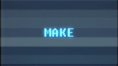 Retro video oyunu yapmak word metin bilgisayar tv arıza parazit gürültü ekran animasyon sorunsuz döngü yeni kalite evrensel vintage hareket dinamik animasyonlu arka plan renkli neşeli video m