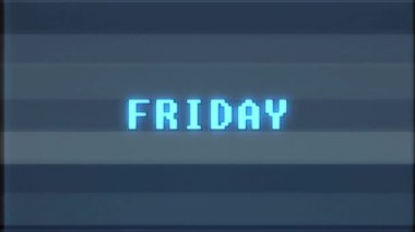 Retro videogame Cuma kelime metin bilgisayar tv arıza parazit gürültü ekran animasyon sorunsuz döngü yeni kalite evrensel vintage hareket dinamik animasyonlu arka plan renkli neşeli video m