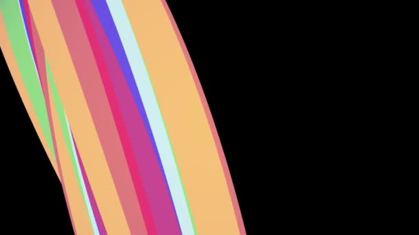 Yumuşak renkler düz 3d eğri gökkuşağı candy çizgi sorunsuz döngü soyut şekil animasyon arka plan yeni kalite evrensel hareket dinamik animasyonlu renkli neşeli video görüntüleri — Stok video