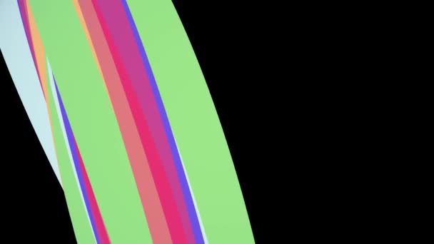 Soft Colors Flat Curved Rainbow Candy Seamless Loop Abstract Shape — Stock Video