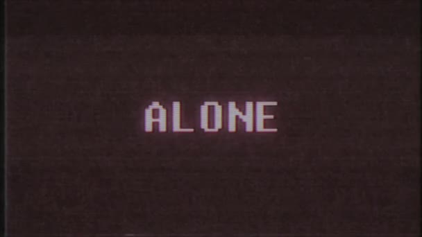 rétro jeu vidéo Seul mot ordinateur tv glitch interférence bruit écran animation boucle transparente Nouvelle qualité universel vintage mouvement dynamique animé fond coloré joyeux vidéo m 