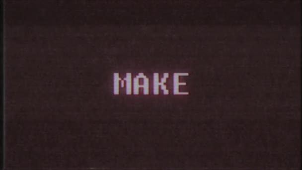 rétro jeu vidéo FAIRE mot texte ordinateur tv glitch interférence bruit écran animation boucle transparente Nouvelle qualité universelle vintage mouvement dynamique animé fond coloré joyeux vidéo m 