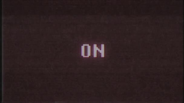 rétro jeu vidéo sur mot texte ordinateur tv glitch interférence bruit écran animation boucle transparente Nouvelle qualité universelle vintage mouvement dynamique animé fond coloré joyeux vidéo m 