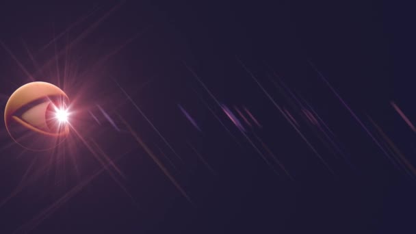 Ojo con rayos de luz ROJO brillo fondo bucle animación Nueva calidad universal dinámico animado colorido alegre agradable fresco video metraje — Vídeo de stock