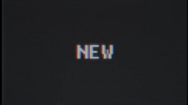 Retro video oyunu yeni kelime metin bilgisayar tv arıza parazit gürültü ekran animasyon sorunsuz döngü yeni kalite evrensel vintage hareket dinamik animasyonlu arka plan renkli neşeli video m