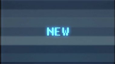 Retro video oyunu yeni kelime metin bilgisayar tv arıza parazit gürültü ekran animasyon sorunsuz döngü yeni kalite evrensel vintage hareket dinamik animasyonlu arka plan renkli neşeli video m