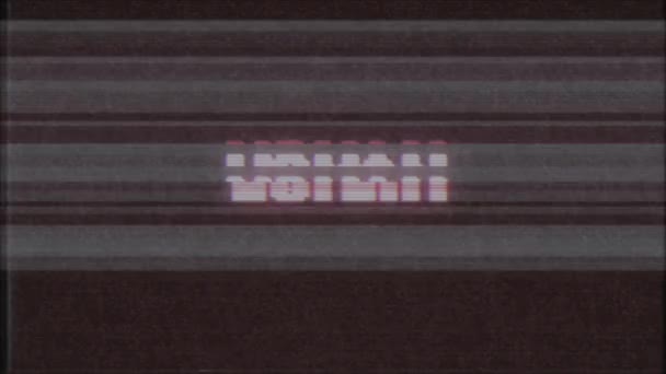 Rétro jeu vidéo FEMME mot texte ordinateur tv glitch interférence bruit écran animation boucle transparente Nouvelle qualité universel vintage mouvement dynamique animé fond coloré joyeux vidéo m — Video