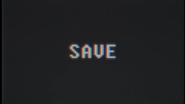 rétro jeu vidéo Enregistrer mot texte ordinateur tv glitch interférence bruit écran animation boucle transparente Nouvelle qualité universel vintage mouvement dynamique animé fond coloré joyeux vidéo m 