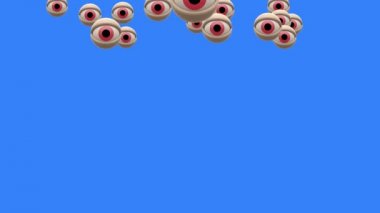 kırmızı gözleri Chroma anahtar ekranda düşen animasyon yeni kalite evrensel dinamik animasyonlu renkli neşeli güzel serin video görüntüleri arka plan