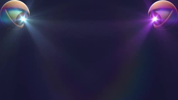 Eyes with WHITE PURPLE light beam shine rays background loop animation New quality universal dynamic animated colorful joyful nice cool video footage — Stock Video