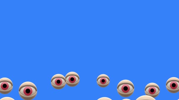 Ojos rojos globo volar en croma pantalla clave fondo animación nueva calidad universal dinámico animado colorido alegre agradable fresco vídeo metraje — Vídeos de Stock