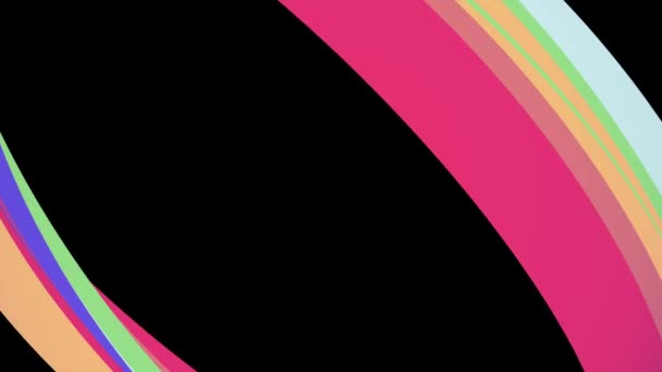 Jemné barvy ploché 3d diagonální rainbow rám zakřivené candy linie bezešvé smyčka abstraktní tvar animace pozadí nové kvalitní univerzální pohyb dynamické animované barevné radostné video záznam — Stock video