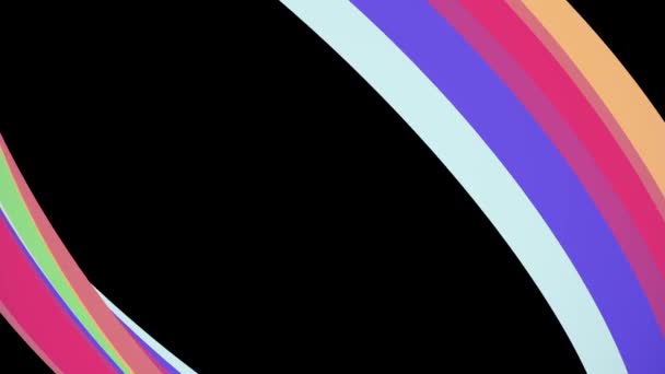 Jemné barvy ploché 3d diagonální rainbow rám zakřivené candy linie bezešvé smyčka abstraktní tvar animace pozadí nové kvalitní univerzální pohyb dynamické animované barevné radostné video záznam — Stock video