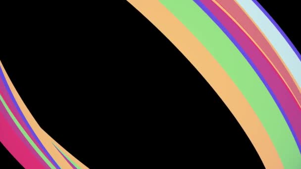 Cores suaves plana 3D diagonal arco-íris quadro curvo doce linha sem costura loop abstrato forma animação fundo nova qualidade movimento universal dinâmico animado colorido alegre vídeo footage — Vídeo de Stock