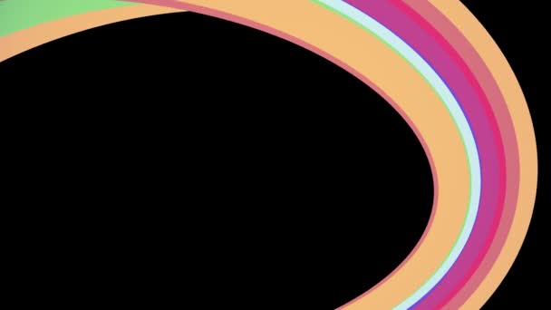 Colores suaves arco iris plano marco curva caramelo línea lazo sin costura forma abstracta animación fondo nueva calidad movimiento universal dinámico animado colorido alegre video metraje — Vídeo de stock