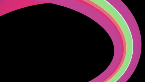 Colores suaves arco iris plano marco curva caramelo línea lazo sin costura forma abstracta animación fondo nueva calidad movimiento universal dinámico animado colorido alegre video metraje — Vídeos de Stock