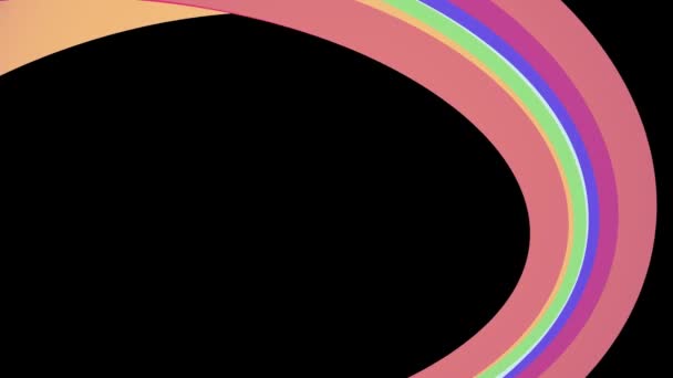Colores suaves arco iris plano marco curva caramelo línea lazo sin costura forma abstracta animación fondo nueva calidad movimiento universal dinámico animado colorido alegre video metraje — Vídeo de stock