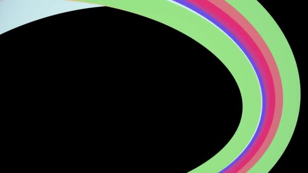 Soft colors flat rainbow frame curved candy line seamless loop abstract shape animation background new quality universal motion dynamic animated colorful joyful video footage — Stock Video