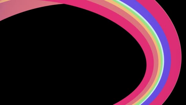 Soft colors flat rainbow frame curved candy line seamless loop abstract shape animation background new quality universal motion dynamic animated colorful joyful video footage — Stock Video