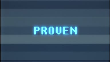 Retro video oyunu Prowen kelime metin bilgisayar tv arıza parazit gürültü ekran animasyon sorunsuz döngü yeni kalite evrensel vintage hareket dinamik animasyonlu arka plan renkli neşeli video m