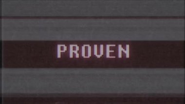 Retro video oyunu Prowen kelime metin bilgisayar tv arıza parazit gürültü ekran animasyon sorunsuz döngü yeni kalite evrensel vintage hareket dinamik animasyonlu arka plan renkli neşeli video m