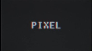 Retro videogame piksel word metin bilgisayar tv arıza parazit gürültü ekran animasyon sorunsuz döngü yeni kalite evrensel vintage hareket dinamik animasyonlu arka plan renkli neşeli video m