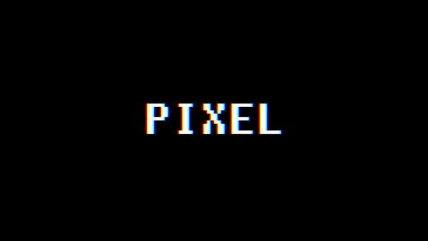 Retro videojuego PIXEL palabra texto ordenador tv glitch interferencia ruido pantalla animación lazo sin costuras nueva calidad universal vintage movimiento dinámico animado fondo colorido alegre vídeo m — Vídeos de Stock