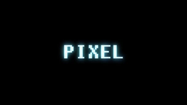 Retro videogame Pixel word tekst computer tv glitch-storingen lawaai scherm animatie naadloze loops nieuwe kwaliteit universele vintage beweging dynamische geanimeerde achtergrond kleurrijke vrolijke video m — Stockvideo