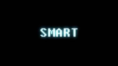 Retro video oyunu akıllı kelime metin bilgisayar tv arıza parazit gürültü ekran animasyon sorunsuz döngü yeni kalite evrensel vintage hareket dinamik animasyonlu arka plan renkli neşeli video m