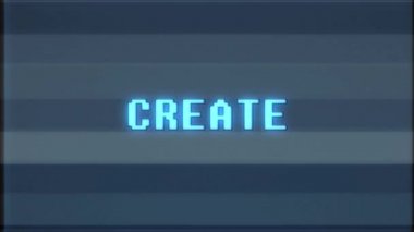 Retro videogame oluştur word metin bilgisayar tv arıza parazit gürültü ekran animasyon sorunsuz döngü yeni kalite evrensel vintage hareket dinamik animasyonlu arka plan renkli neşeli video m