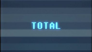 Retro videogame toplam kelime metin bilgisayar tv arıza parazit gürültü ekran animasyon sorunsuz döngü yeni kalite evrensel vintage hareket dinamik animasyonlu arka plan renkli neşeli video m