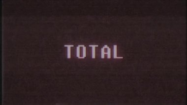 Retro videogame toplam kelime metin bilgisayar tv arıza parazit gürültü ekran animasyon sorunsuz döngü yeni kalite evrensel vintage hareket dinamik animasyonlu arka plan renkli neşeli video m